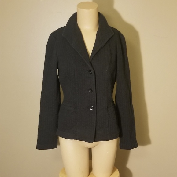 Black Cold Water Creek Button-Down Blazer - Picture 1 of 4